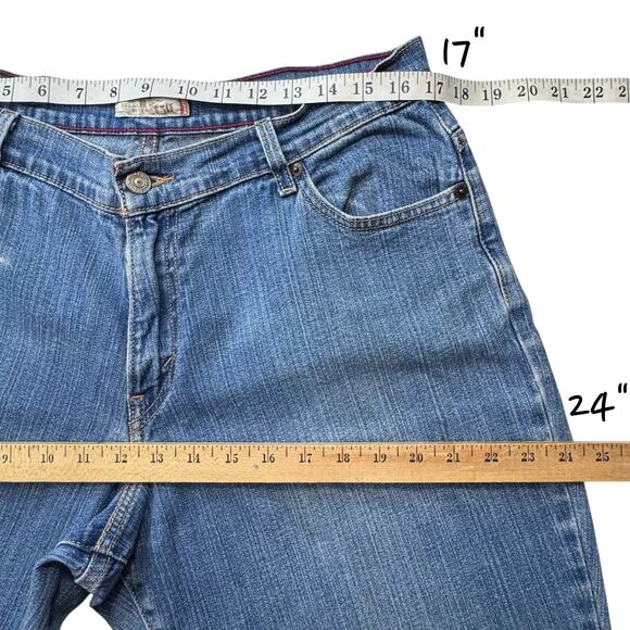 VTG Y2K Levis 550 Jeans Relaxed Ankle Boot High Waist Women 14 M (34X28) Stretch - Picture 9 of 16